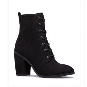 {Chunk Heel Lace Up Booties}